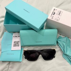 Tiffany & Co. Black Sunglasses with Blue Case
